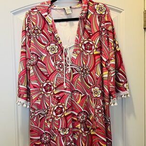 Colorful Patterned Cover-Up with Tassels